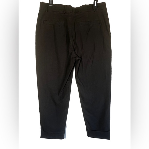 Peruvian Connection Linen Blend Cropped Black Pants Size 10 - Picture 3 of 5